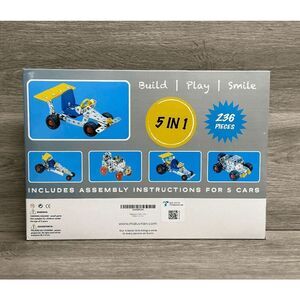 Maluvrian Racing Cars Building Kit 5 Models 236 Pc Construction Toys
